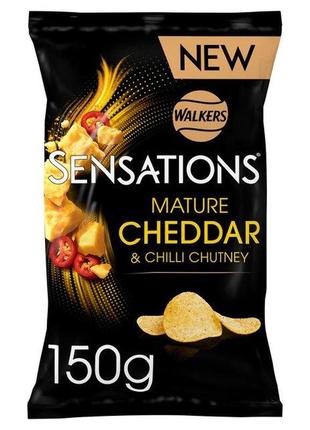 Снеки walkers sensations cheddar & chilli chutney 150g