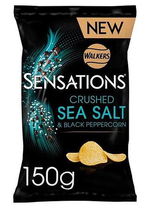 Чіпси walkers sensations salt & black peppercorn 150g