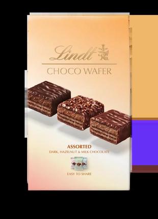 Цукерки вафельні lindt choco wafer assorted 148g