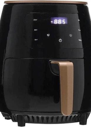 Аэрофритюрница, аэрогриль, мультипечь безмасляная cheffinger cf-afry4.5 (1400 вт, 4.5 л, 8 программ, черная)