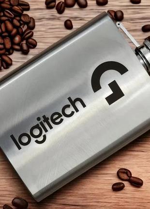 Фляга металева брендована logitech подарункова