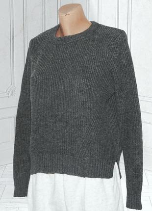 Вязаный свитер/пуловер антрацит от uniqlo