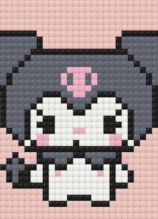 Алмазна мозаїка міні куромі рожева 10х10см odm 0102