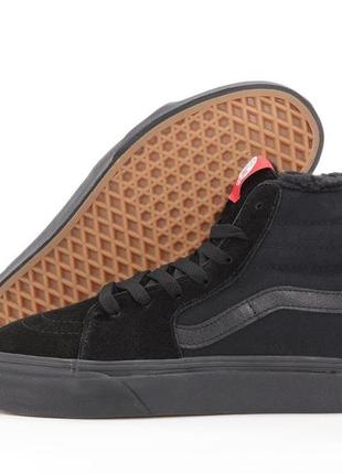 Зимові чоловічі кеди vans old skool black (хутро) 40-41-42-42.5-43-44-44.5