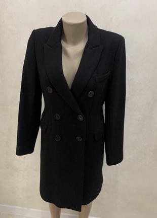 Пальто zara женское manteco черное шерстяное оригинал шерстяное