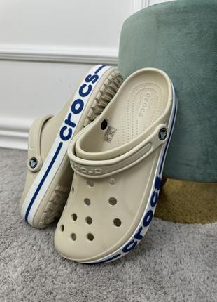 Crocs bayaband stucco стильні крокси в бежевому кольорі