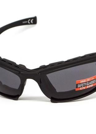 Очки защитные с уплотнителем global vision assault (gray) anti-fog, серые