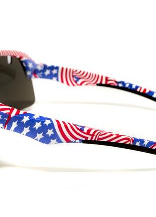 Очки защитные открытые global vision holeshot usa flag (gray), серые в оправе флаг сша7 фото