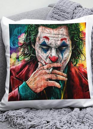 Декоративна подушка плюшева подарунок з принтом джокер joker dc comics