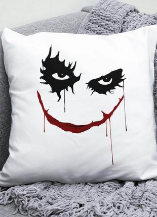 Декоративна подушка плюшева подарунок з принтом джокер joker dc comics