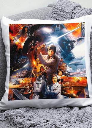 Декоративна подушка плюшевий подарунок з принтом star wars