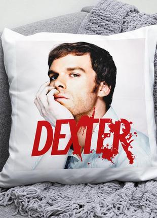 Декоративная подушка плюшева подарок с принтом декстер dexter