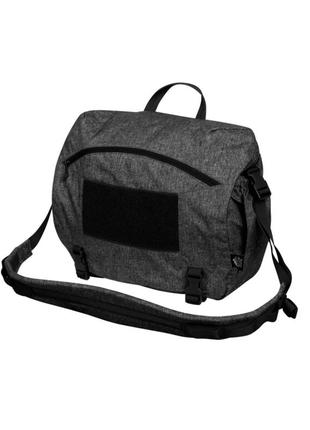 Сумка однолямочная тактическая helikon-tex urban courier bag medium чёрно-серый