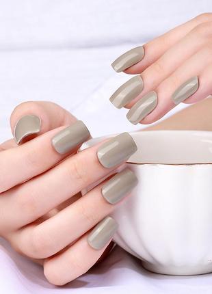 Гелевые наклейки на ногти твердеющие в уф лампе nc240160 темно серый 20 шт (a9809)