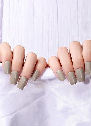 Гелевые наклейки на ногти твердеющие в уф лампе nc240160 темно серый 20 шт (a9809)