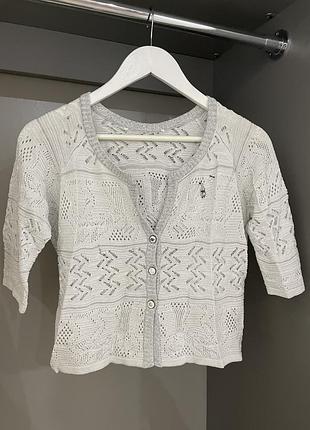 Кардиган женский серый серебро блестящий размер s elisa cavaletti