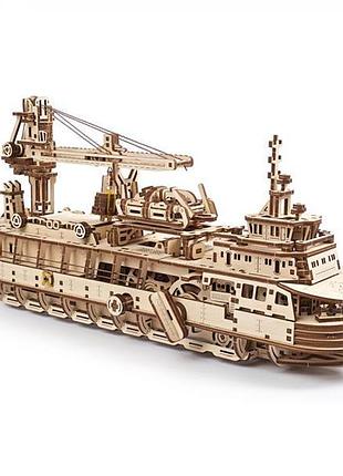 Дерев'яний механічний 3d конструктор ukrainian gears науково-дослідне судно (70135)