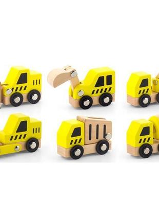 Набор игрушечных машинок viga toys стройтехника, 6 шт. (50541)
