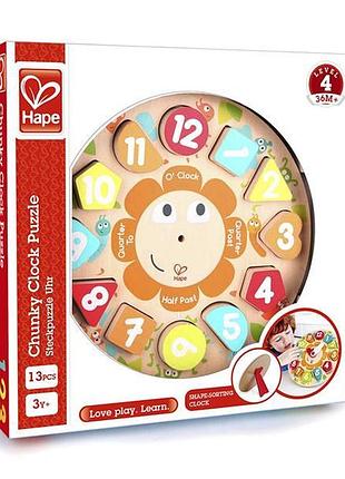 Дерев'яний пазл-сортер hape часи (e1622) 4