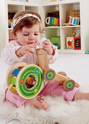 Дерев'яна каталка-сортер hape равлик (e0349) 6