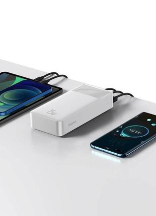 Зовнішній акумулятор 30000 ма·год baseus bipow digital display 15w портативна батарея