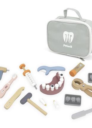 Дерев'яний ігровий набір viga toys polarb юний стоматолог, 13 ел. (44202)