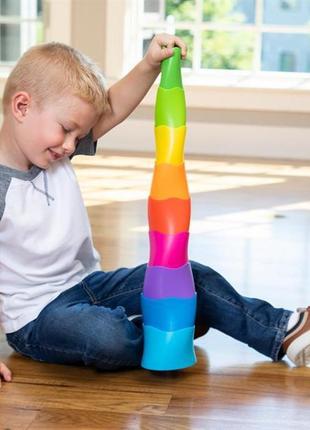 Пірамідка fat brain toys spiroku кольорова вежа (f318ml)