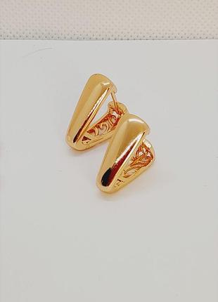 Сережки класичні xuping 18k. 2 см/0,8см