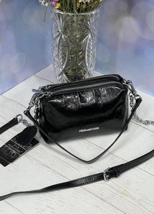 Сумка жіноча лакована polina & eiterou⠀