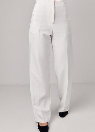 Класичні жіночі штани зі стрілками - молочний цвет, s (є розміри)