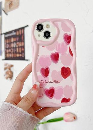 Волнистый кремовый чехол для телефона iphone 15
