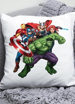Декоративна подушка плюшевий подарунок з принтом месники the avengers