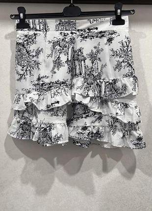 Міні-спідниця біла з візерунком l boohoo