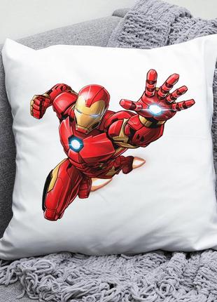 Декоративна подушка плюшевий подарунок з принтом залізна людина iron man