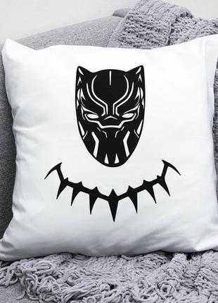 Декоративна подушка плюшевий подарунок з принтом чорна пантера black panther