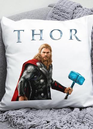 Декоративна подушка плюшевий подарунок з принтом тор thor