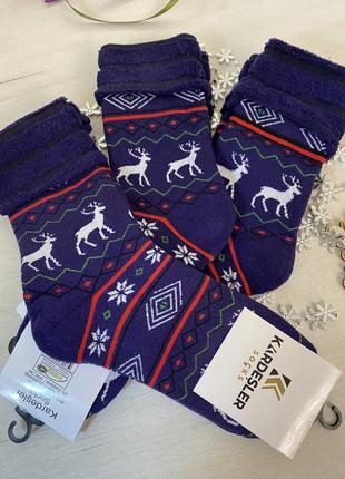 Носки махровые женские kardesler высокие с отворотом новогодние