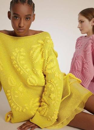 Светр жовтий рожевий