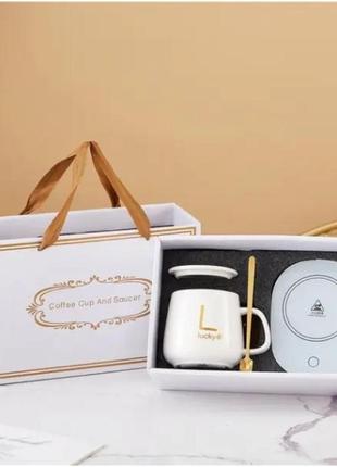 Чашка на usb-підставці з підігрівом в подарунковій упаковці lucky