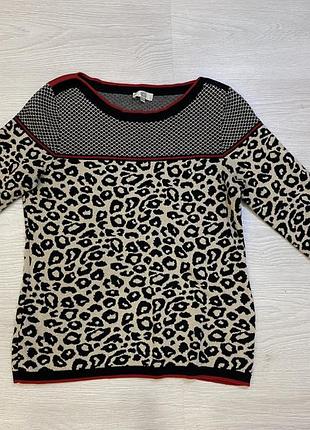 Фірмовий светр m, леопардовий принт, 100% котон