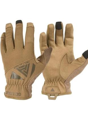 Рукавиці тактичні сенсорні helikon-tex direct action light gloves coyote/brown