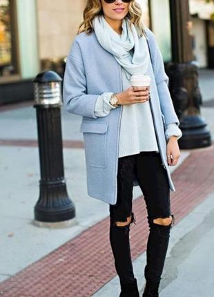 Стильное пальто без воротника демисезон new look стан идеально
