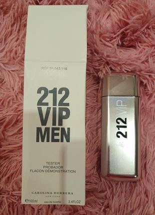 Тестер-оригинал! статусный элитный парфюм carolina herrera 212 vip 100ml абсолютно новый. испания!!!