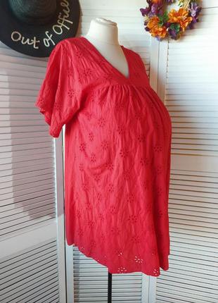 Красное кружевное ярусное мини платье для беременных made in italy 🇮🇹