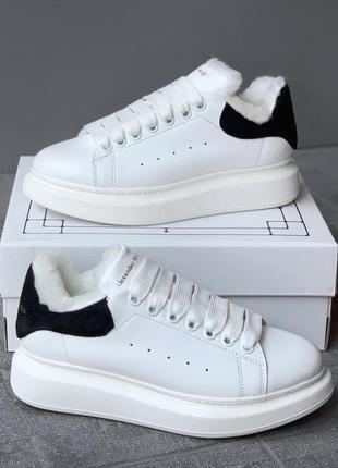 Кеди жіночі alexander oversized white black хутро