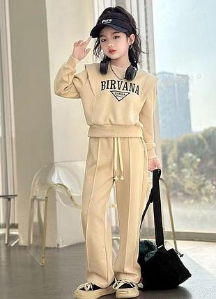 Стильный костюмчик, штаны и кофта, утепленные