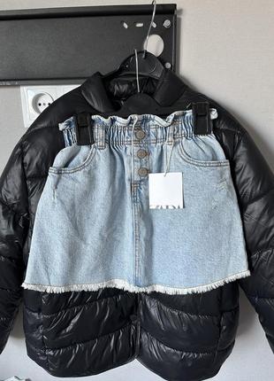 Голубая джинсовая юбка zara 5-6 лет 1162 фото