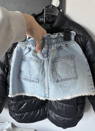 Голубая джинсовая юбка zara 5-6 лет 1164 фото