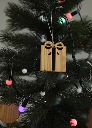 24 новорічні іграшки з дерева ясеня, новорічні прикраси на ялинку