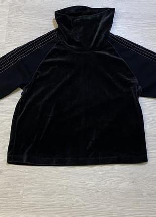 Теплий укорочений велюровий топ adidas, s, оригінал2 фото